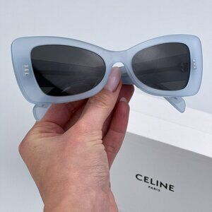Celine CL40236I 84A CELINE 3 DOTS BRAND NEW Sunglasses Blue Grey Women Butterfly